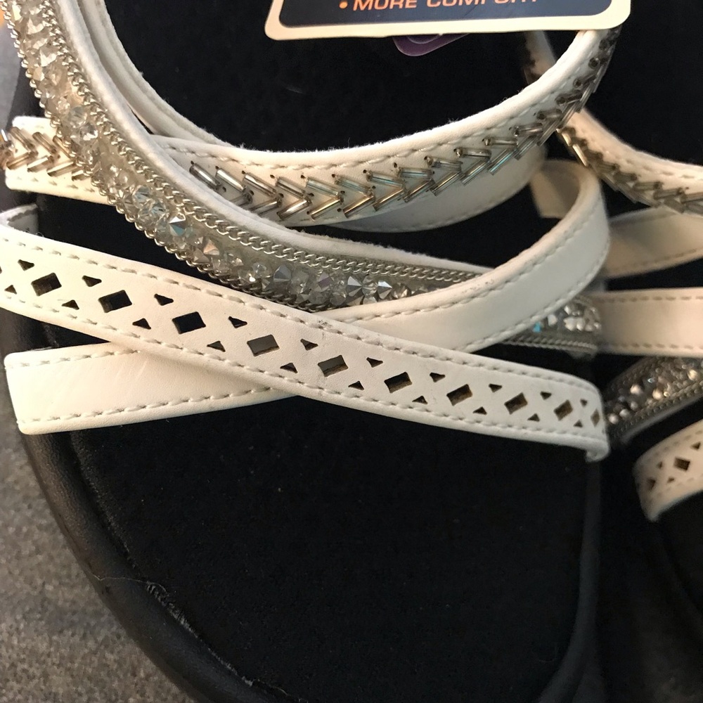 Skechers Memory Foam CALI Strappy Bling Sparkly Wedge Sandals NEW Size 9 39 - Picture 5 of 10